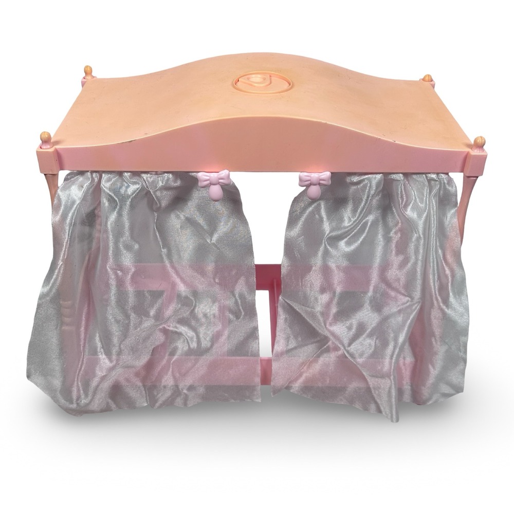 Vintage 1982 Mattel Barbie Pink Canopy Bed Light Up Furniture READ UNTESTED